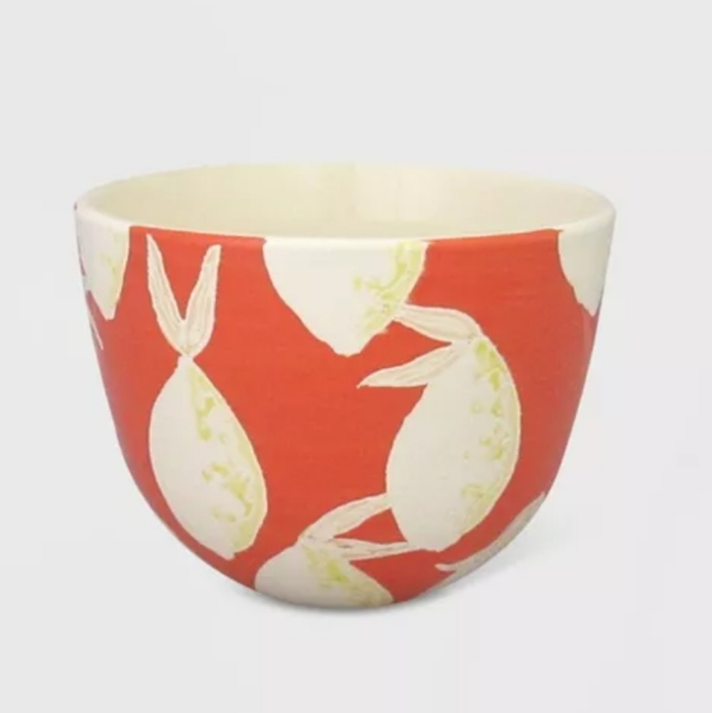 4" Stoneware Planter Lemons Coral - Opalhouse™